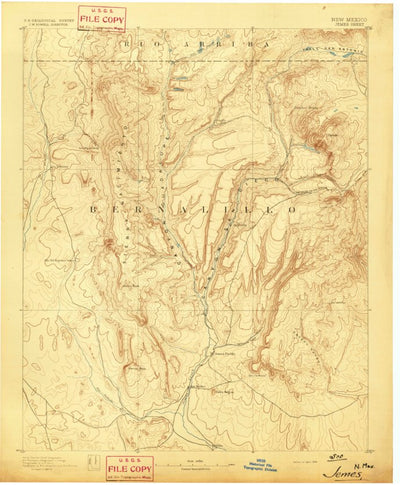 United States Geological Survey Jemez, NM (1892, 125000-Scale) digital map