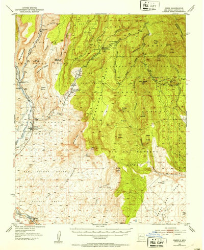 United States Geological Survey Jemez, NM (1943, 62500-Scale) digital map