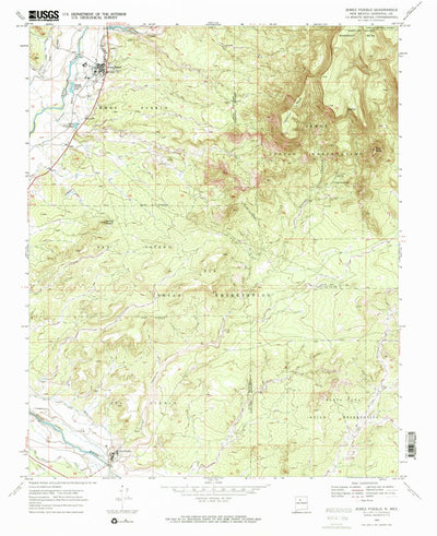 United States Geological Survey Jemez Pueblo, NM (1969, 24000-Scale) digital map
