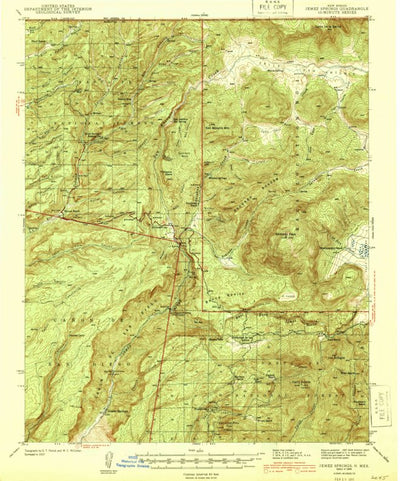 United States Geological Survey Jemez Springs, NM (1944, 62500-Scale) digital map