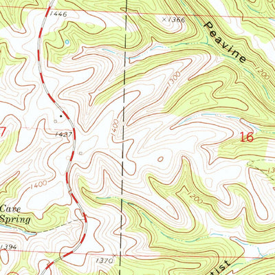 United States Geological Survey Jenkins, MO (1974, 24000-Scale) digital map