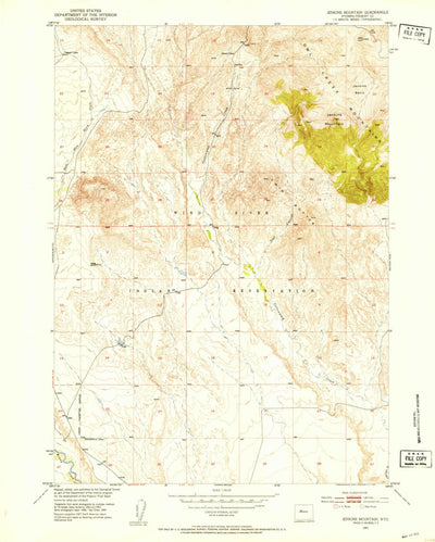United States Geological Survey Jenkins Mountain, WY (1951, 24000-Scale) digital map