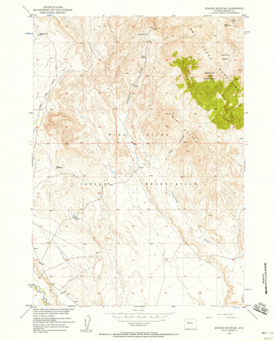 United States Geological Survey Jenkins Mountain, WY (1957, 24000-Scale) digital map