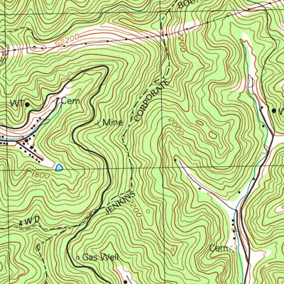 United States Geological Survey Jenkins West, KY-VA (1992, 24000-Scale) digital map