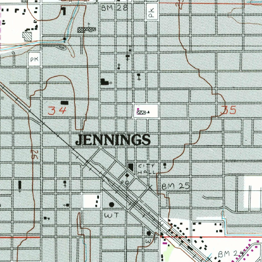 Jennings, LA (1985, 24000-Scale) Map by United States Geological Survey ...