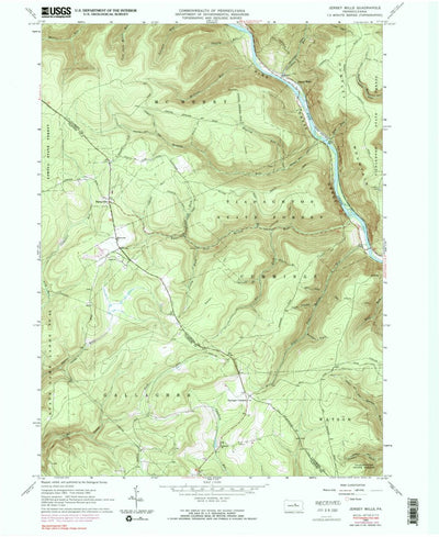 United States Geological Survey Jersey Mills, PA (1965, 24000-Scale) digital map