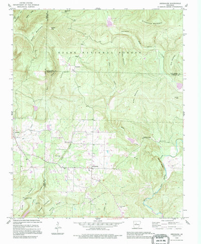 United States Geological Survey Jerusalem, AR (1990, 24000-Scale) digital map