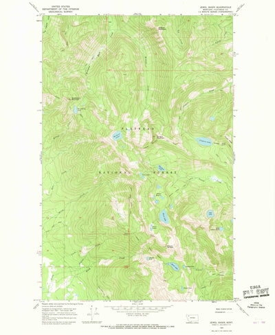 United States Geological Survey Jewel Basin, MT (1964, 24000-Scale) digital map