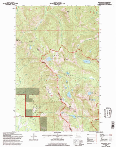 United States Geological Survey Jewel Basin, MT (1994, 24000-Scale) digital map