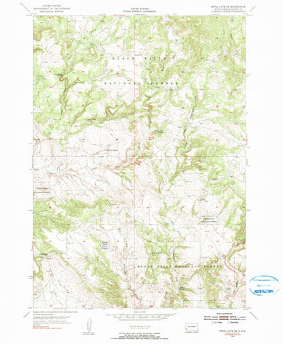 United States Geological Survey Jewel Cave SE, SD (1954, 24000-Scale) digital map