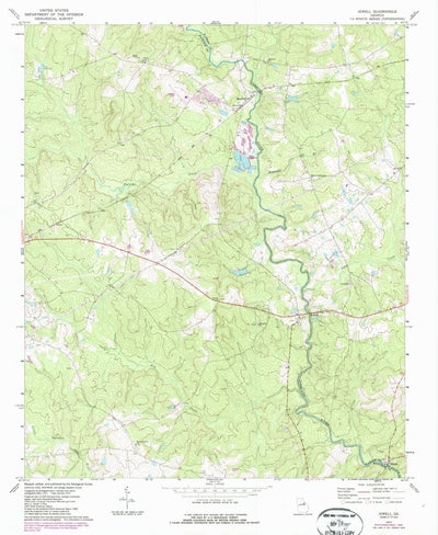 United States Geological Survey Jewell, GA (1972, 24000-Scale) digital map