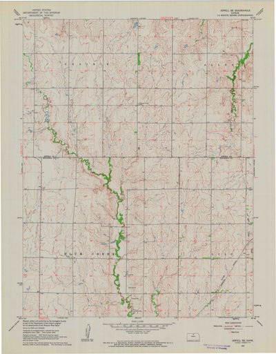 United States Geological Survey Jewell SE, KS (1962, 24000-Scale) digital map