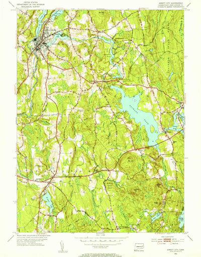 United States Geological Survey Jewett City, CT (1953, 31680-Scale) digital map