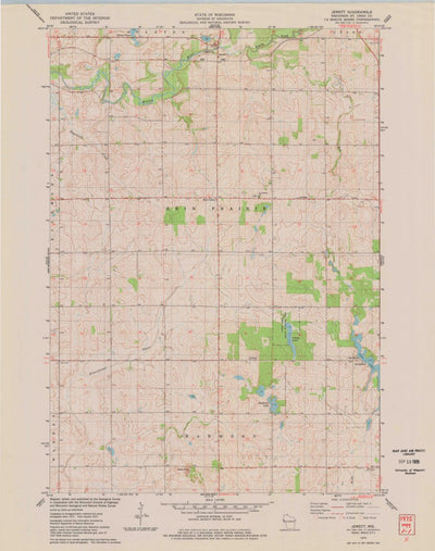 United States Geological Survey Jewett, WI (1975, 24000-Scale) digital map