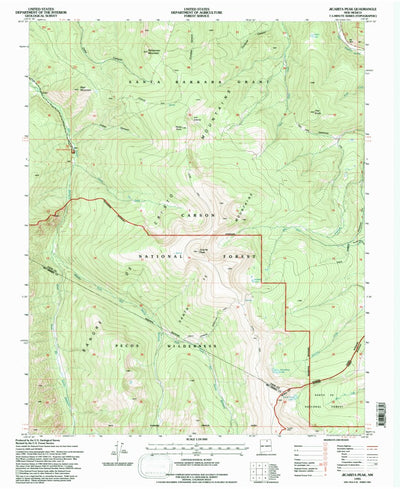 United States Geological Survey Jicarita Peak, NM (1995, 24000-Scale) digital map
