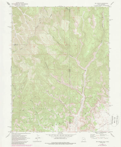 United States Geological Survey Jim Canyon, UT-CO (1970, 24000-Scale) digital map