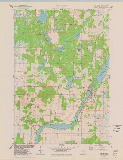 United States Geological Survey Jim Falls, WI (1975, 24000-Scale) digital map