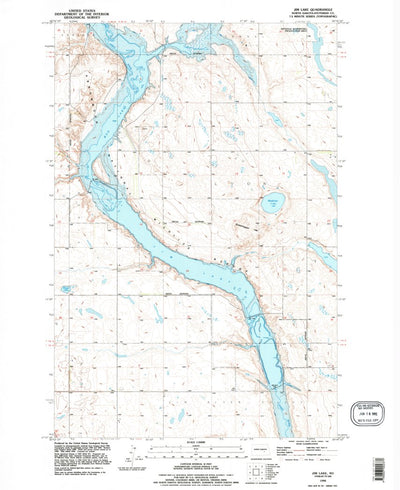 United States Geological Survey Jim Lake, ND (1990, 24000-Scale) digital map