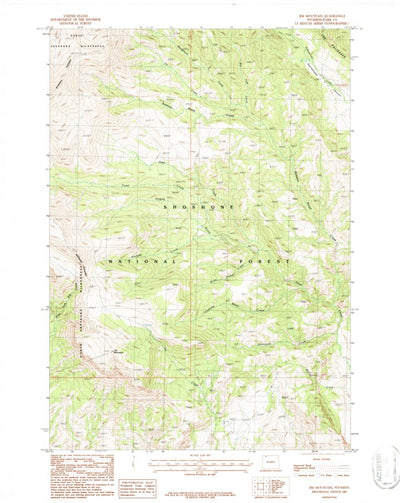 United States Geological Survey Jim Mountain, WY (1987, 24000-Scale) digital map