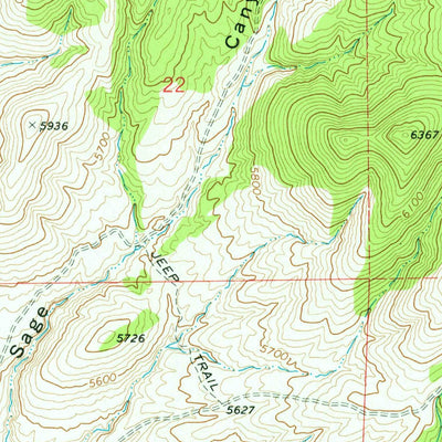 United States Geological Survey Jim Sage Canyon, ID (1968, 24000-Scale) digital map