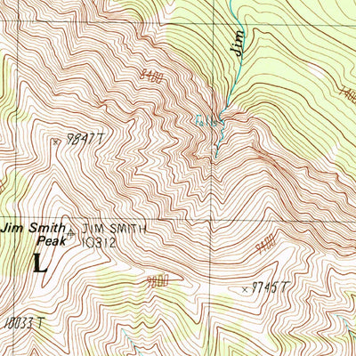 United States Geological Survey Jim Smith Peak, WY (1989, 24000-Scale) digital map