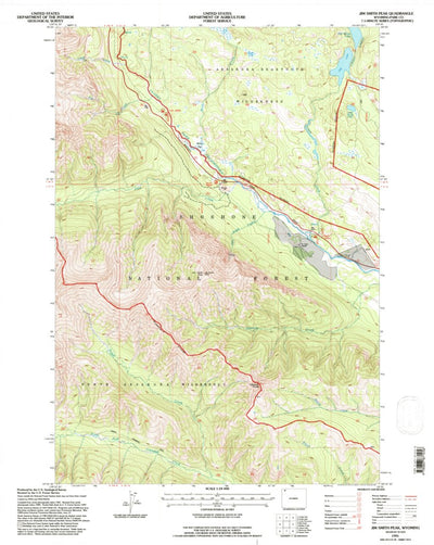 United States Geological Survey Jim Smith Peak, WY (1991, 24000-Scale) digital map