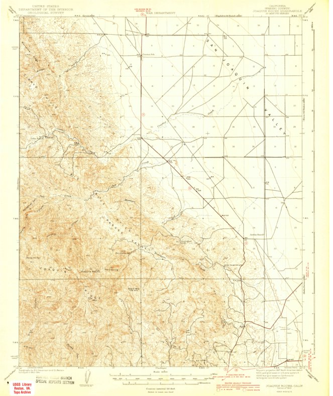 Joaquin Rocks, CA (1943, 62500-Scale) Map by United States Geological ...