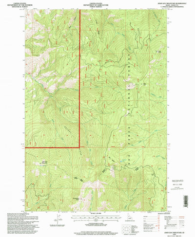 United States Geological Survey John Day Mountain, ID (1995, 24000-Scale) digital map