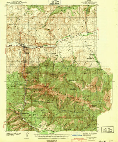 United States Geological Survey John Day, OR (1943, 62500-Scale) digital map