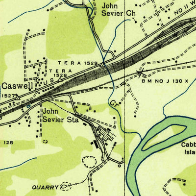 United States Geological Survey John Sevier, TN (1936, 24000-Scale) digital map