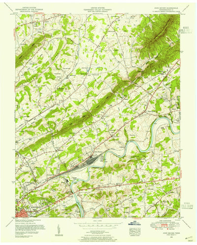 United States Geological Survey John Sevier, TN (1953, 24000-Scale) digital map