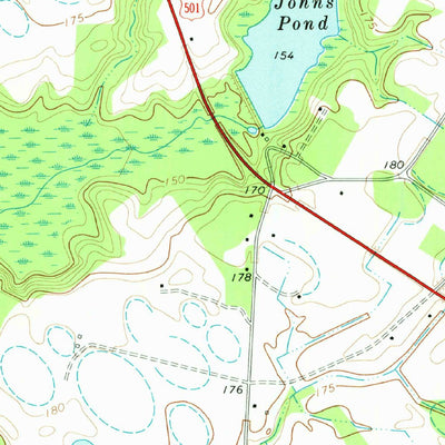 United States Geological Survey Johns, NC-SC (1971, 24000-Scale) digital map