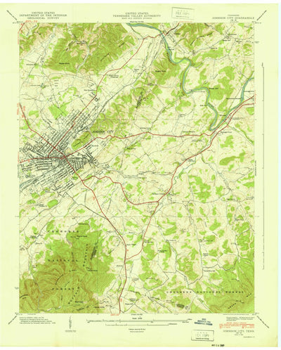 United States Geological Survey Johnson City, TN (1940, 24000-Scale) digital map