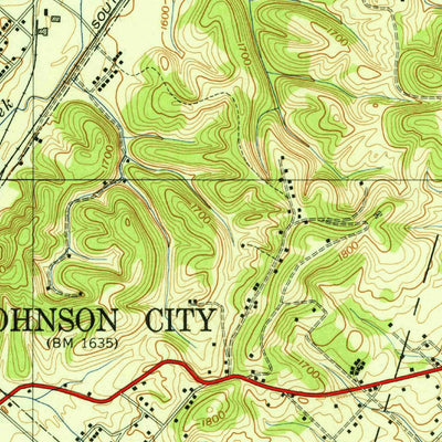 United States Geological Survey Johnson City, TN (1940, 24000-Scale) digital map