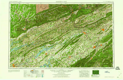United States Geological Survey Johnson City, TN-VA-KY-NC (1960, 250000-Scale) digital map