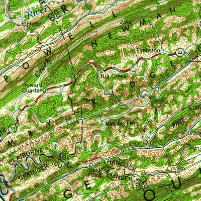 United States Geological Survey Johnson City, TN-VA-KY-NC (1960, 250000-Scale) digital map