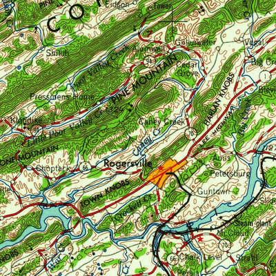 United States Geological Survey Johnson City, TN-VA-KY-NC (1963, 250000-Scale) digital map