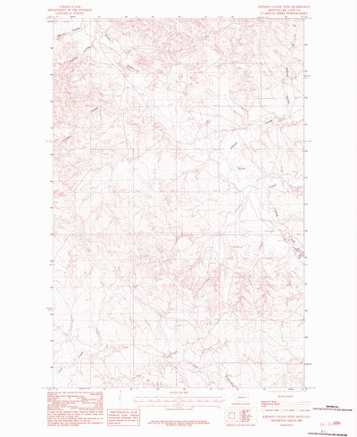 United States Geological Survey Johnson Coulee West, MT (1983, 24000-Scale) digital map