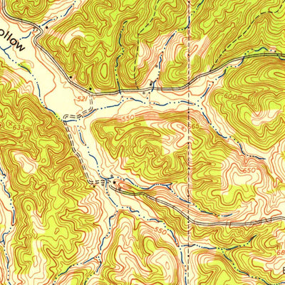 United States Geological Survey Johnson Hollow, KY-TN (1951, 24000-Scale) digital map