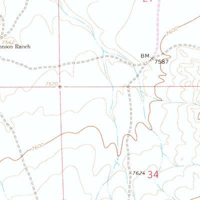 United States Geological Survey Johnson Ranch, WY (1963, 24000-Scale) digital map