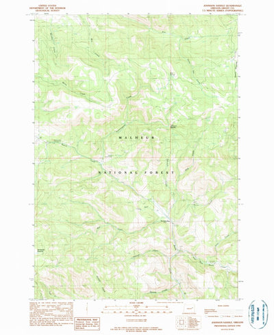 United States Geological Survey Johnson Saddle, OR (1990, 24000-Scale) digital map