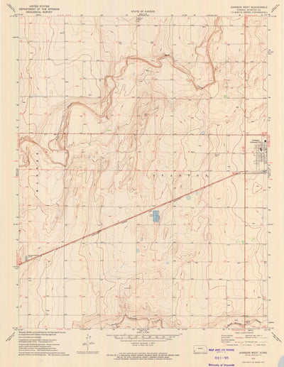 United States Geological Survey Johnson West, KS (1973, 24000-Scale) digital map
