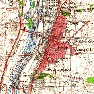 United States Geological Survey Joliet, IL (1954, 62500-Scale) digital map