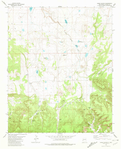 United States Geological Survey Jones Canyon, NM (1981, 24000-Scale) digital map