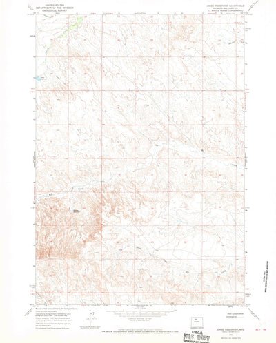 United States Geological Survey Jones Reservoir, WY (1966, 24000-Scale) digital map