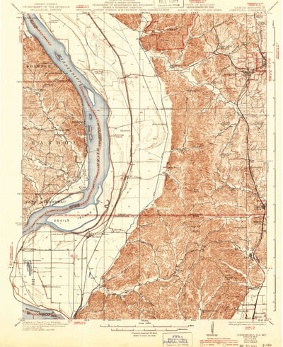 United States Geological Survey Jonesboro, IL-MO (1923, 62500-Scale) digital map