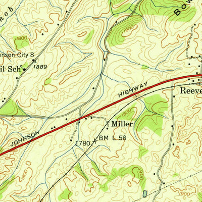 United States Geological Survey Jonesborough, TN (1939, 24000-Scale) digital map