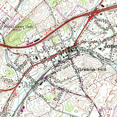 United States Geological Survey Jonesborough, TN (1959, 24000-Scale) digital map