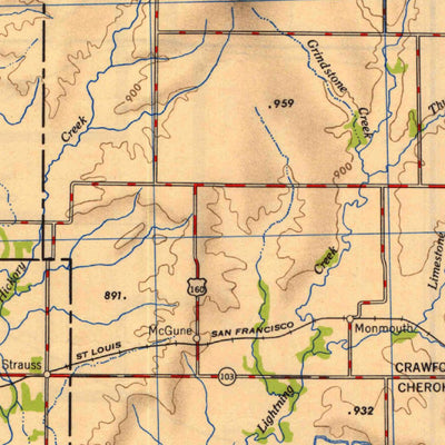 United States Geological Survey Joplin, MO-KS (1949, 250000-Scale) digital map
