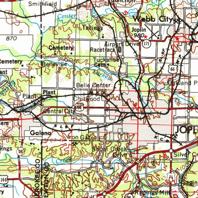 United States Geological Survey Joplin, MO-KS (1954, 250000-Scale) digital map